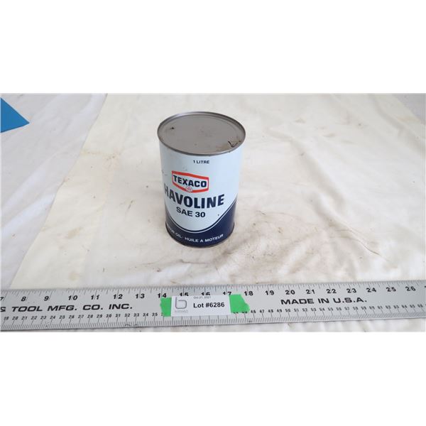 Texaco havoline sae30 (empty) 1 litre can