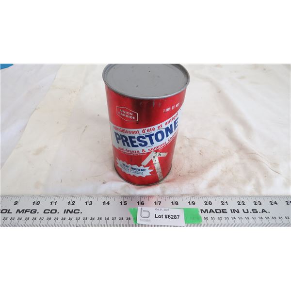 Prestone antifreeze 1imp qt can (empty)