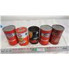 Image 1 : gulf 10w30 cardboard can (full) plus (4) empty esso oil cans - 1 litre