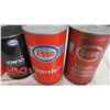 Image 3 : gulf 10w30 cardboard can (full) plus (4) empty esso oil cans - 1 litre