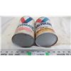 Image 4 : (2) valvoline oil cans 1 litre, 1.14L empty oil cans