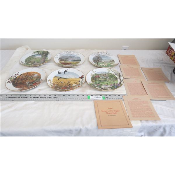 Peter Barrett scenes of the English Countryside 1979 (6) collector plates