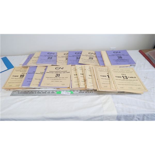 CN Sask Division Employees operating time table manuals 1960-70's