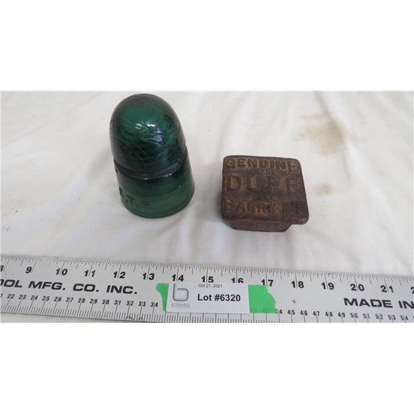 vintage plate for bottom of jack + GTP insulator