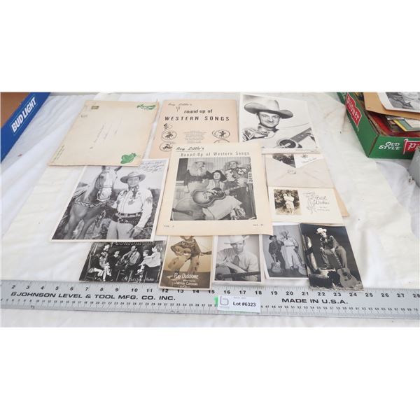 Roy Rogers picture, song books plus country singer pictures