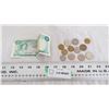 Image 1 : Bahama $1 bill + coins