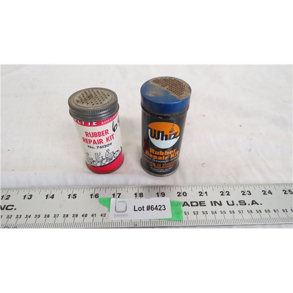 vintage whiz + flyte tire repair containers