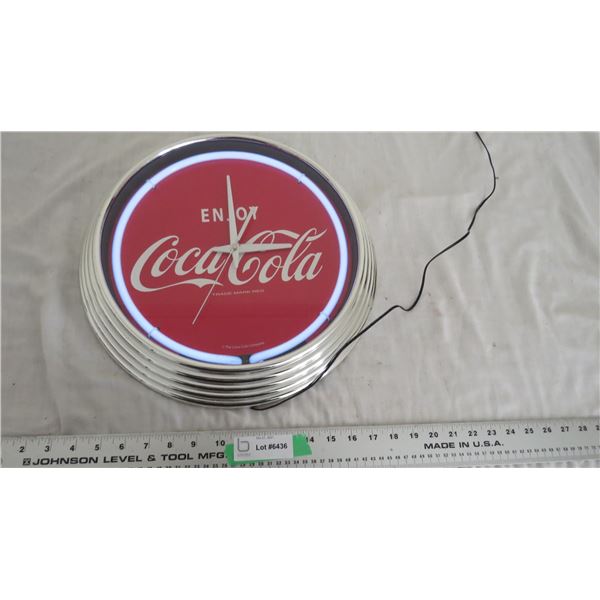 Coca Cola Neon Battery operated clock (working)
