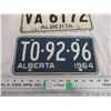 Image 3 : 2X The Money - 1963,64 Alberta License Plates