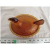 Image 2 : amber glass chicken on the rest 7" long