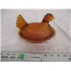 Image 3 : amber glass chicken on the rest 7" long