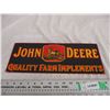 Image 1 : John Deere implements tin sign 13.5" long