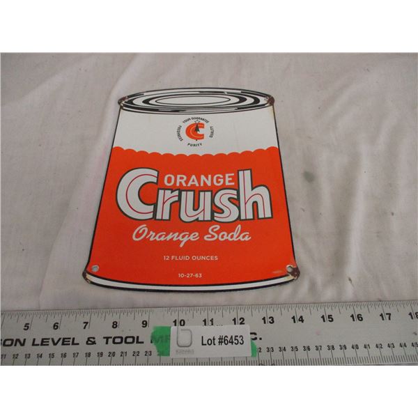 Orange Crush Enamel Sign 8x11
