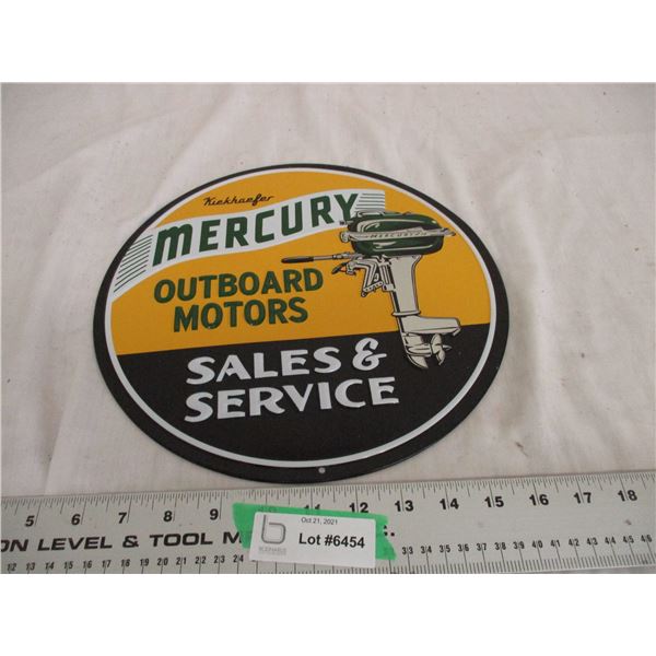 Mercury outboard motors tin sign 12" diameter