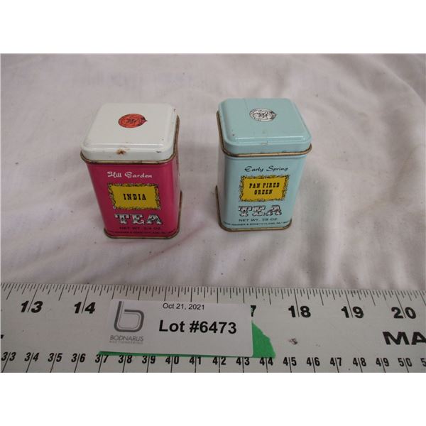 2 vintage tea tins