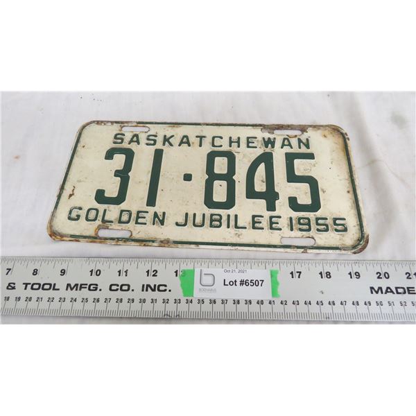 1955 Sask License Plate