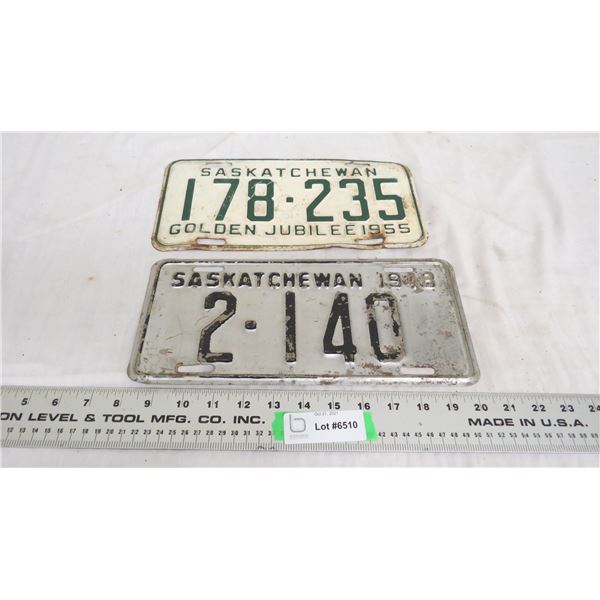 2X The Money - 1948,1955 Sask License Plates