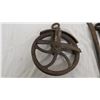 Image 3 : vintage well pulley + vintage tools