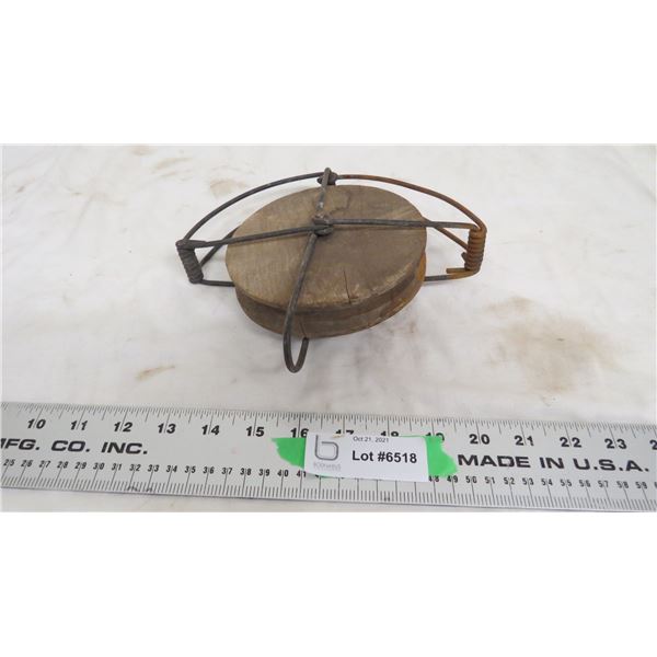 vintage wooden pulley