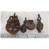 Image 4 : (4) vintage pulleys