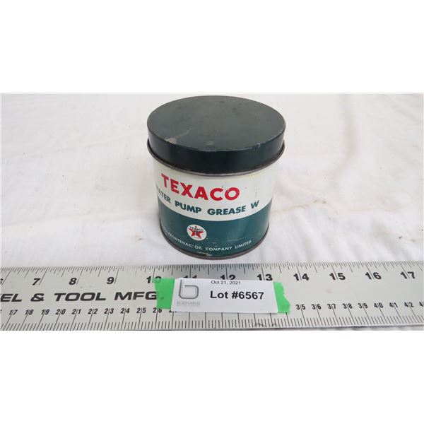 texaco water pump grease can 1lb with contents