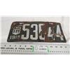 Image 1 : 1919 Sask License Plate