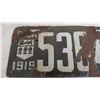 Image 2 : 1919 Sask License Plate