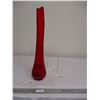 Image 1 : vintage red vase 26.5"tall glass