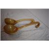 Image 2 : Pair of Hand Carved Doukhobor Wooden Soup Ladles