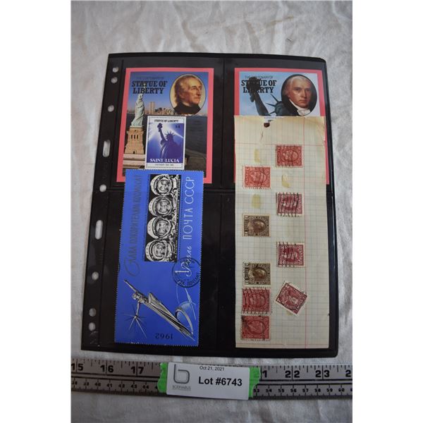 USA, Russia, and Canadian Stamps
