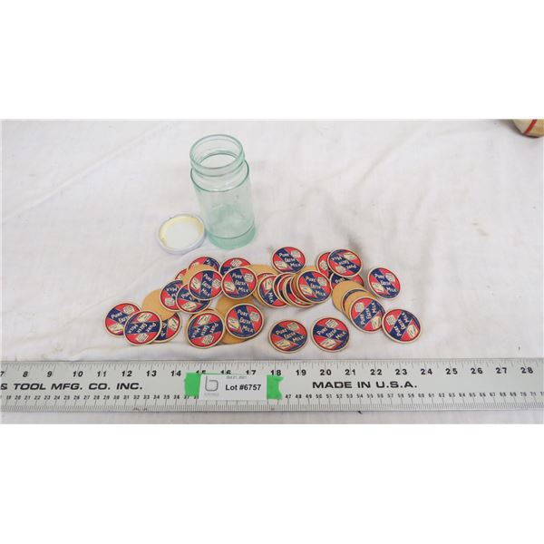 vintage milk bottles tops (all the same)