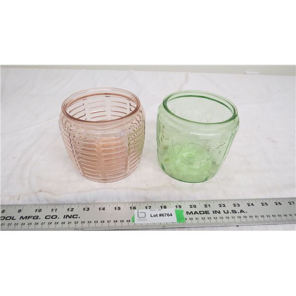 2X The Money - vintage depression glass cookie jars