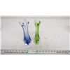 Image 1 : 2X The Money - colored glass vases 9.5" tall