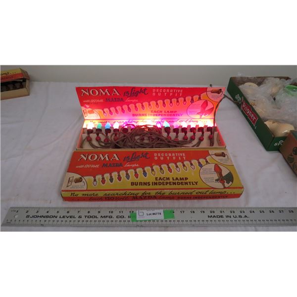 noma 15 light christmas light in original box - working