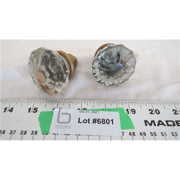 Vintage glass door knobs