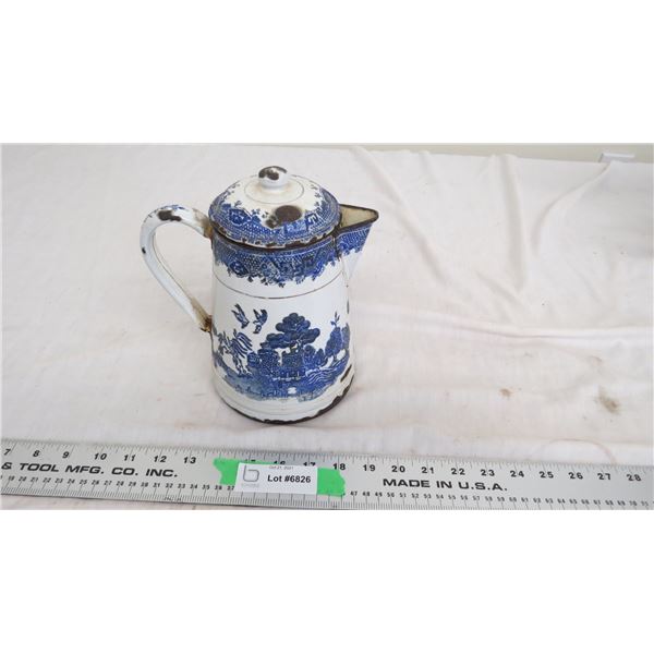 vintage enamel kettle