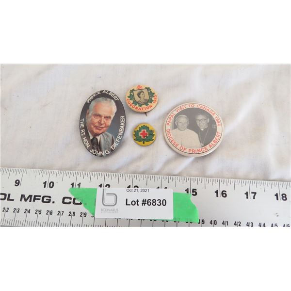 (4) vintage pin backs