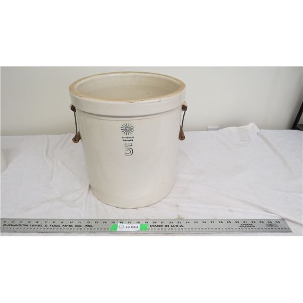 5 gal stoneware starburst crock with handles