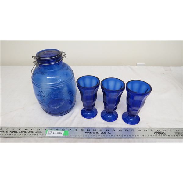 cracker barrel style cobalt blue + ice cream sundae cobalt blue glasses