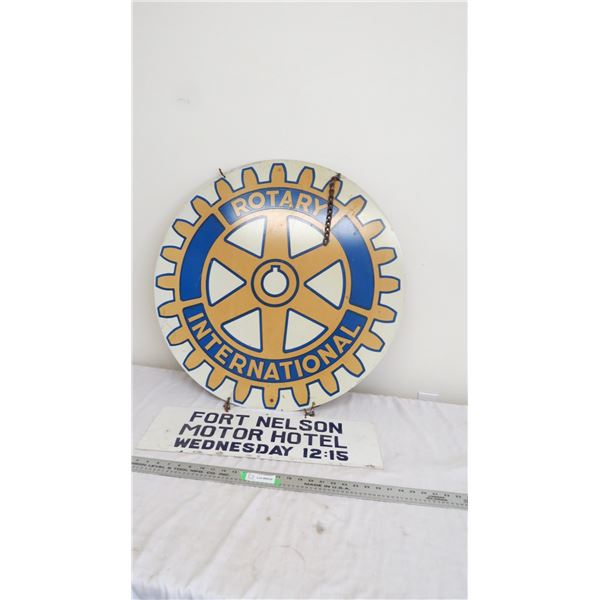 rotary international aluminum? sign (30" diameter) Double Sided