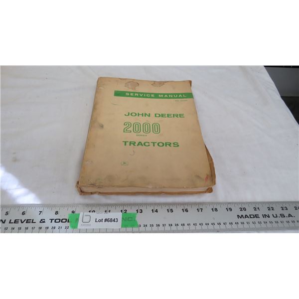 J.D 2000 series tractor servince manual