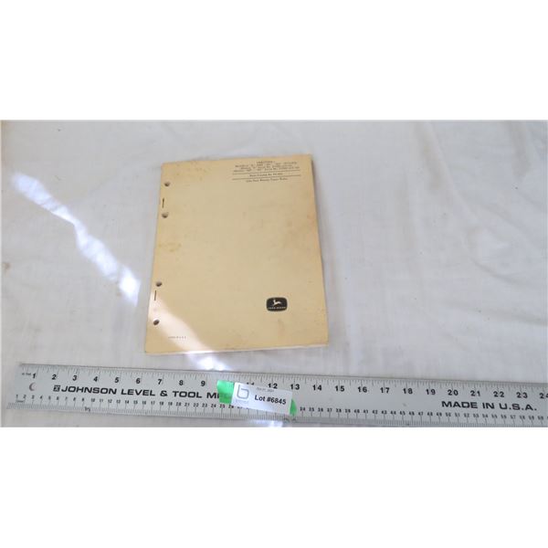 J.D Parts catalog for model A, AR, AO