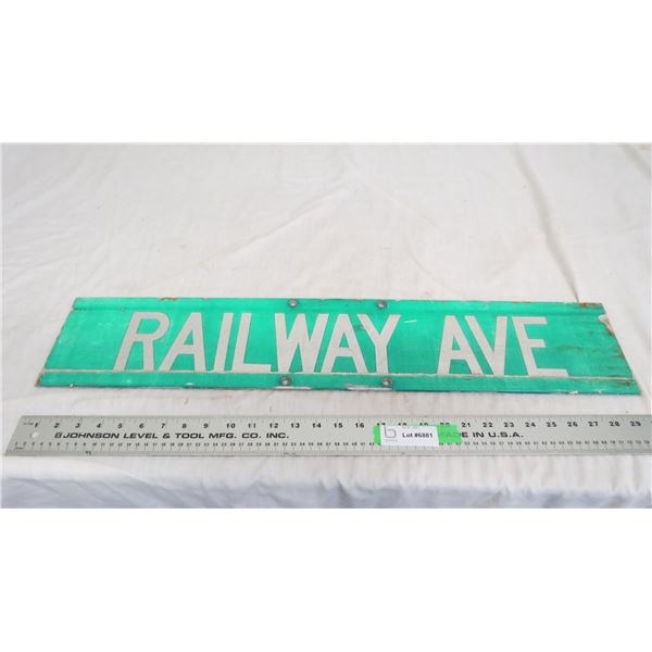 Railway ave aluminum street sign - 30"long - double sided