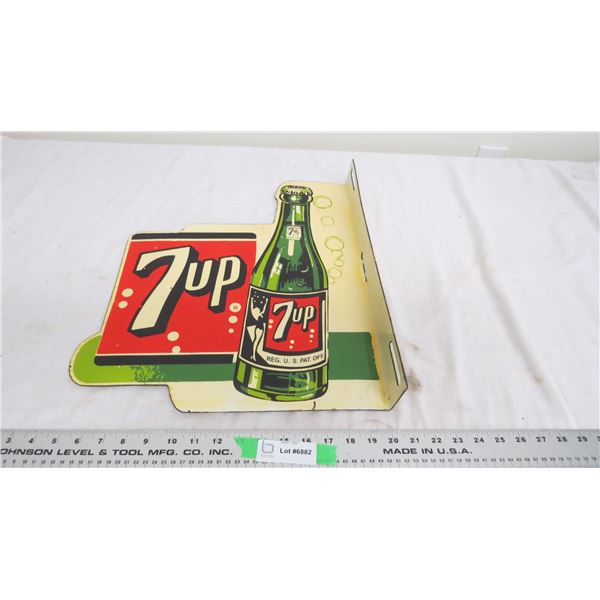 7up enamel double sided flange sign 16x18.5"