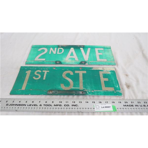 2X The Money - 1st, 2nd aluminum street signs - 18" long