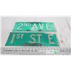Image 1 : 2X The Money - 1st, 2nd aluminum street signs - 18" long