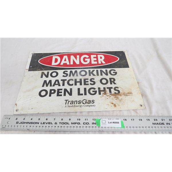 Danger no smoking tin? sign - 12x18L