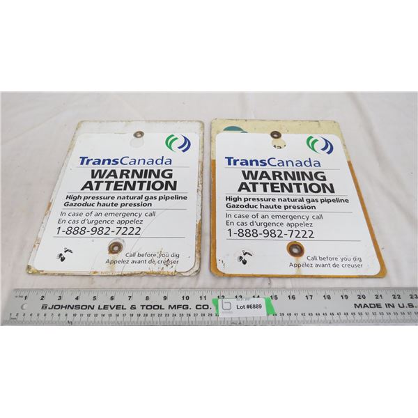 (2) Trans canada warning signs - 10.5x13.5
