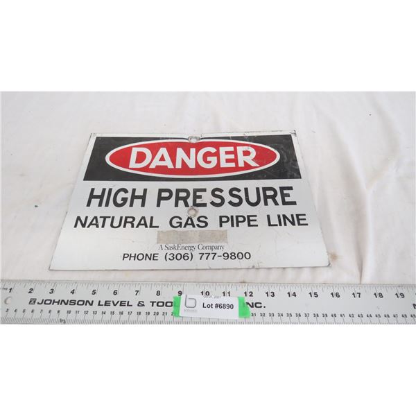 danger high pressure sign - aluminum - 9.75x13.75
