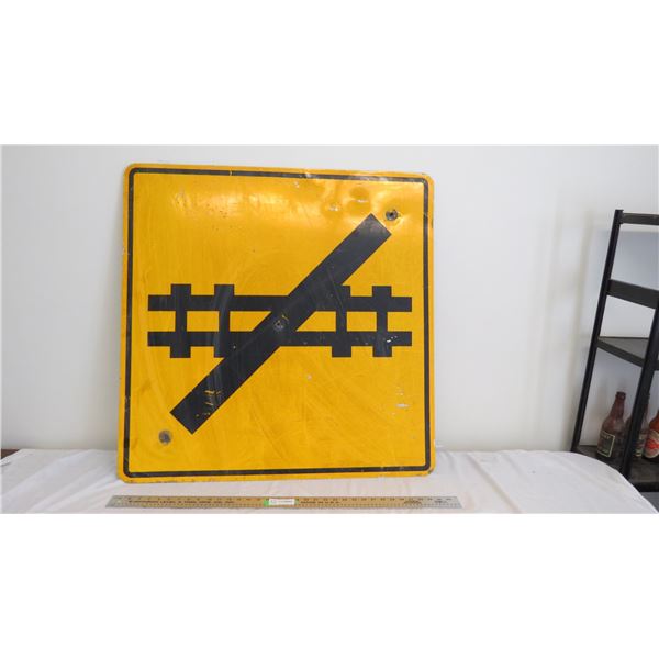 railway crossing? aluminum sign - 35.5x35.5